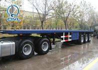 13000 Mm Length Flatbed Semi Trailers / Container Trailer Mechanical Suspension 3 axle / 2 axle semitrailer