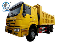30t heavy Dump Truck 10 Wheel 336hp / 371hp tipper truck HOWO 6 x 4 Hyva Hydraulic Front lift  yellow color