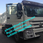 White HOWO 371HP 6 x 4 Heavy Duty Tipper Front Lifting Cylinder