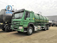 New Howo 6x4 371HP Sewage Suction Vacuum Truck  Green Color euro II 25 ton loading capacity