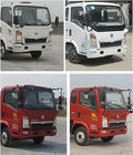 Kitchen Garbage Compactor Truck Diesel Engine Red And White Color