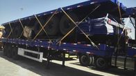 Heavy Duty 3 Axles 40Ft Container Semi Trailer For Transport / Low Flatbed Truck