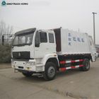 6 Tyre Light Duty Commercial Trucks , Euro 2 Sinotruk HOWO 3 - 8m3 Compact Compression Garbage Truck