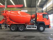 Red Color 6x4 Sinotruk Concrete Mixer Tank Truck 6 - 8M3 Euro2 336hp LHD