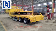 Transporting Construction MAchinery ISO CCC Low Flat Bed Trailer With 3 FUWA Axles, BPW Axles