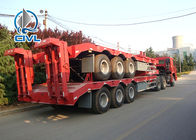 60 Tons Low Bed Semi Trailer , 3 Axles Flat Low Flatbed Trailer Manual Transmission