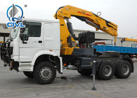 5000kg Knuckle Vehicle Mounted Cranes in White Red , Boom Truck Crane SQ5ZK3Q