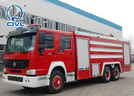 Commercial Fire Fighting Trucks , 7m3 Water Tank Foam 5T - 50T Capacity Red Color  6x4 howo chasiis