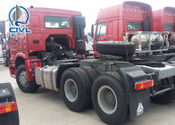 SINOTRUK Howo 6X4 Prime Mover Truck 371HP Red Tractor Truck  Unloading Truck