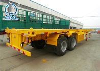 3 Axles 2 Legs Semi Trailer Trucks , Sinotruk Cimc 40ft Flatbed Truck