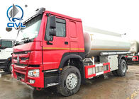 380HP 4X2 Oil Tanker Trailer in Red , 15000L Fuel Tanker Truck EURO II Refueling Oil Tanker Truck with Dispenser