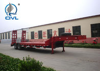 3 Axles Manual Semi Trailer Trucks Low Bed Transport Heavy Duty Machinery