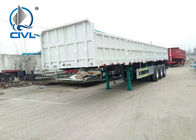 3 AXLES Semi Trailer Trucks High Column Black Cargo Truck Trailer Two Single