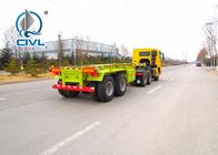 Green 2 Axles Tractor Trailer Trucks / Skeleton Container Diesel Transport Trailer