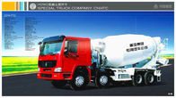 White / Red Steel Wearproof Concrete Mixing Equipment Concrete Mixer Trucks 8 x 4 420 HP