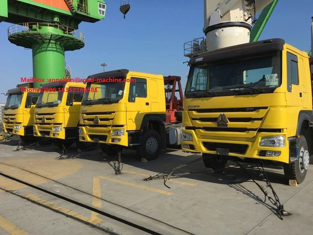 Yellow 50T SINOTRUK HOWO Tow Tractor Truck RHD 10 Wheels 371 HP ZZ4257S3241W