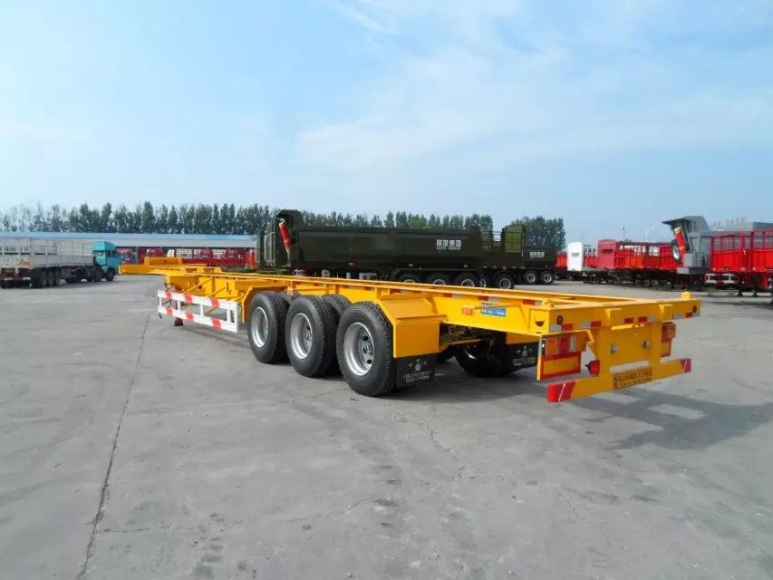 3 Axle Flat Track Container 40 Feet Flatbed Truck Trailer 