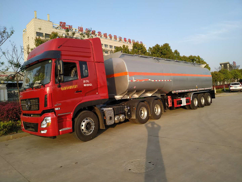 35000L 3 FUWA Axle Aluminum Fuel Tank Semi Trailer Trucks Stainless
