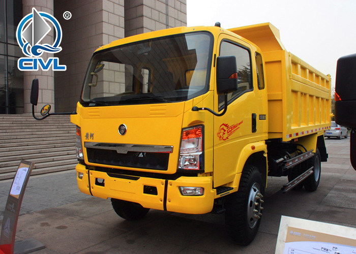 Yellow 10t Sinotruk Howo Light Dump Truck With Cummins Engine