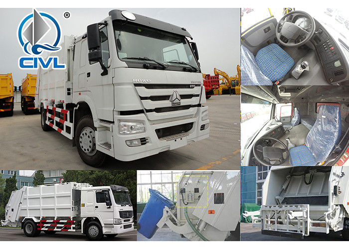 4 X 2 Driving 10 CBM  Garbage Compactor Truck Of Sinotruck Garbage Truck Euro II Engine 266hp white color