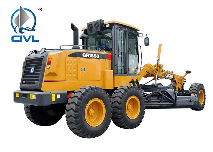 15000kg SHMC Motor Graders GR165 with D6114 Engine , Yellow Or Other Color You Want