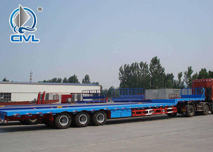 Civl 3 Axles Equipment Low Bed Trailer King Pin 3.5 Inch Q235 Material With Radial Tires