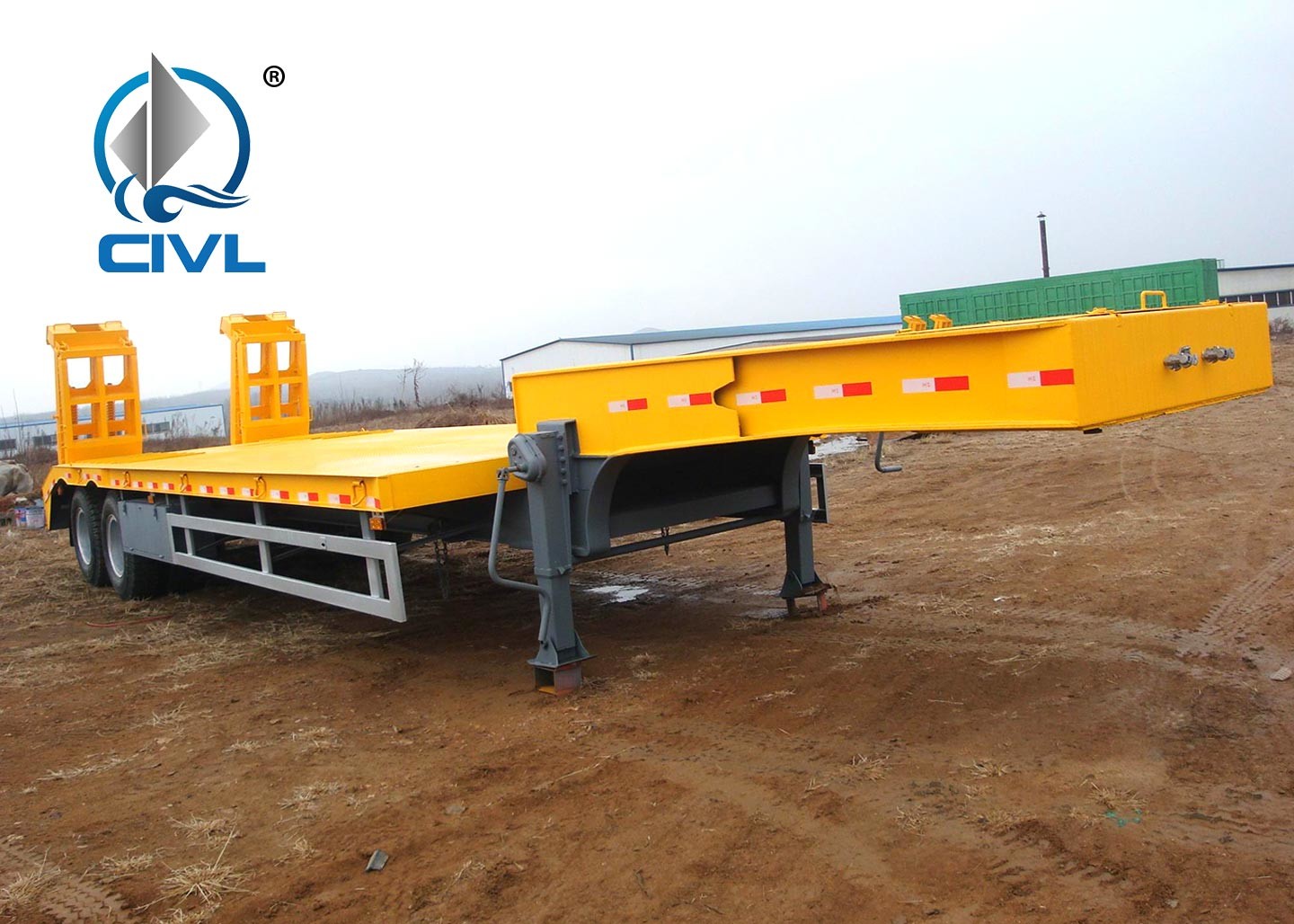 Flat Bed Container Semi Trailer Trucks Loading 40 50 Ton Fuwa Axle