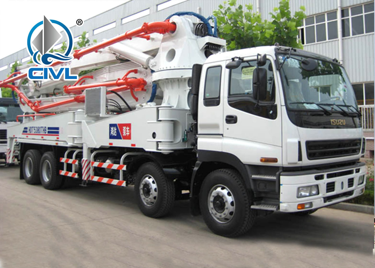 16m3 Cement Pump Truck 8850 × 2380 × 3500mm 180w 1700 / 3400mm Wheelbase