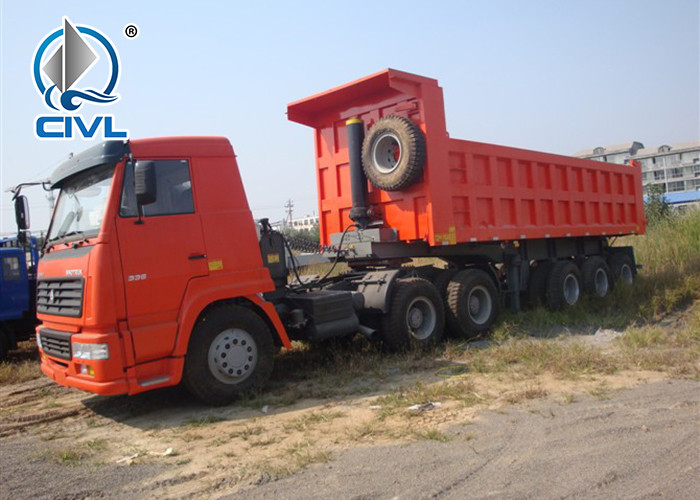 Carbon Steel Hydraulic Lifting 40 Ton Grapple 3 Axle Tipper Trailer