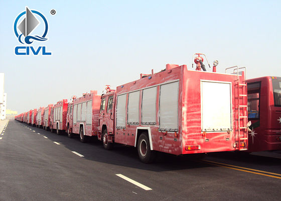 12m3 Fire Fighting Truck , Fire Engine Truck Red And White Color
