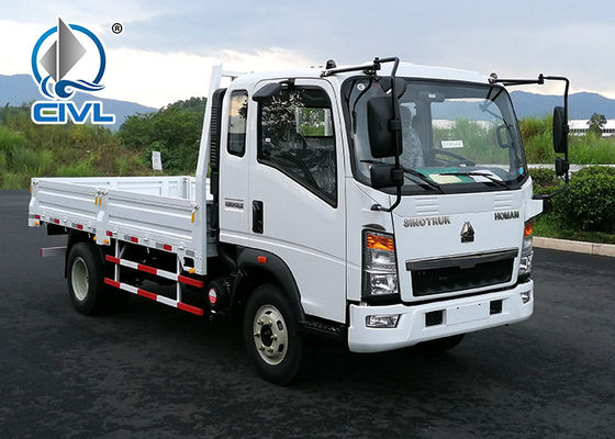 ZZ1047F3315E145 HOWO 4x2 Flat Bed Truck For Machinery Transportation